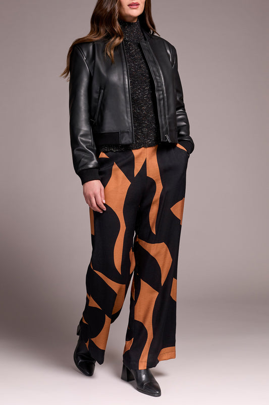 Black Zipped Front Cropped Bomber Jacket