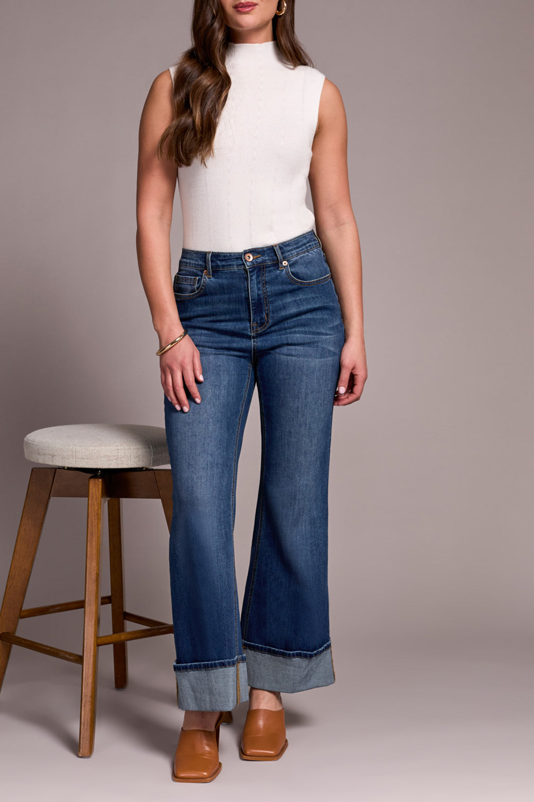 Brooke Palazzo Jeans w/ Cuffs