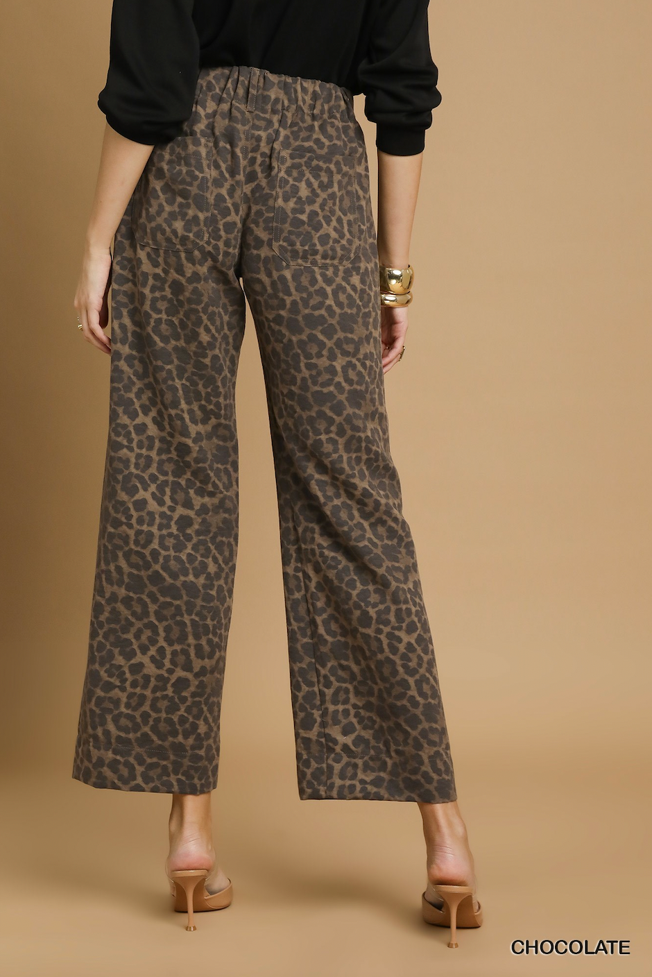 Animal Print Wide Leg Pants