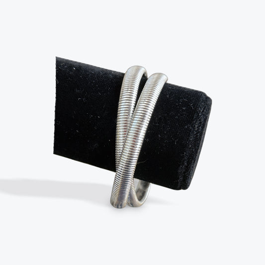 Double Layer Crossed Metal Bracelet