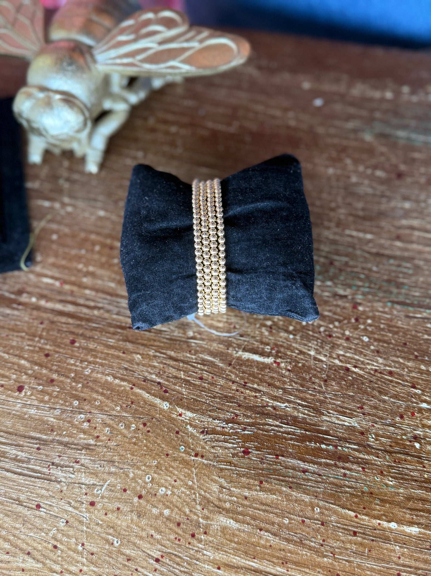 Gold Beaded Bracelet Stack