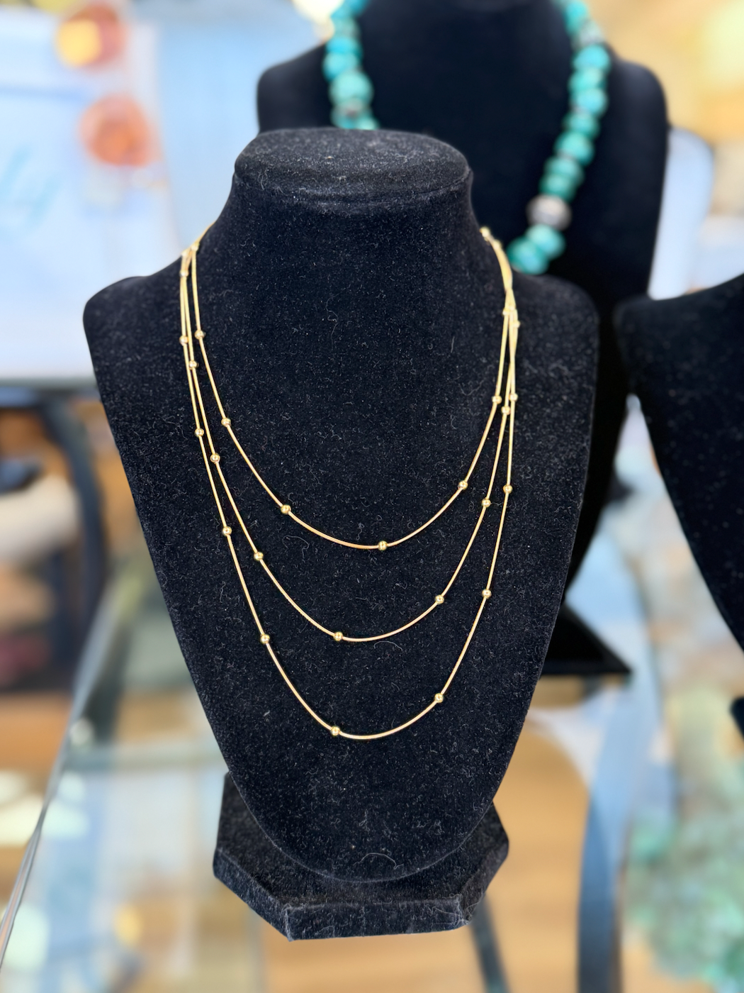 Delicate Gold Bead Layer Necklace