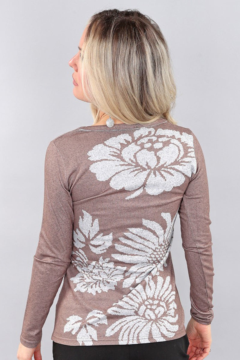 Michael Tyler Long Sleeve Floral Top