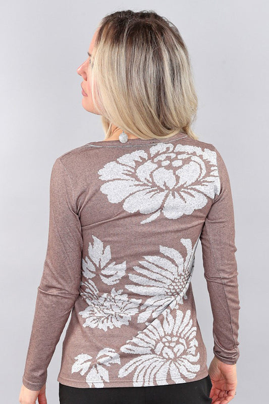 Michael Tyler Long Sleeve Floral Top