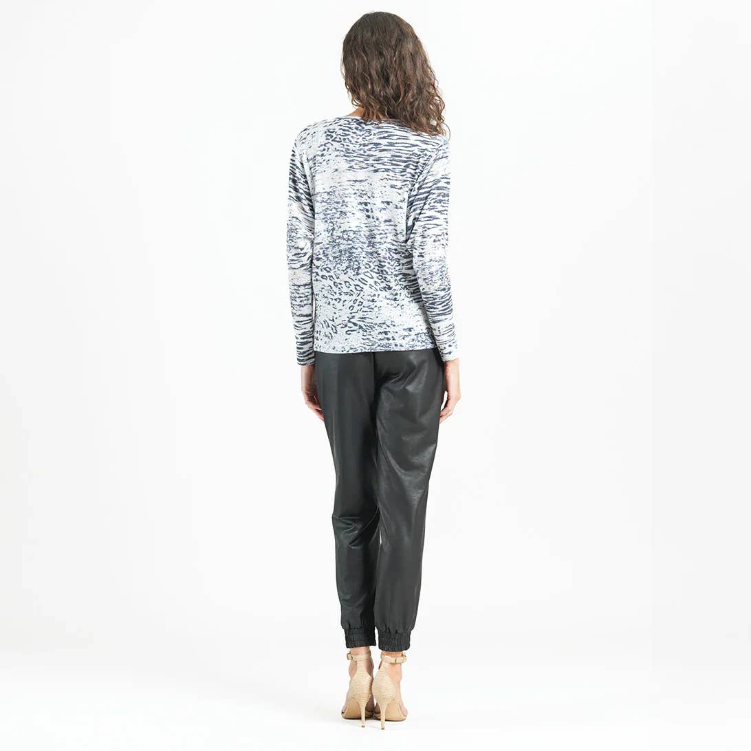 Cozy Shimmer Texture - Dolman Sleeve Sweater Top