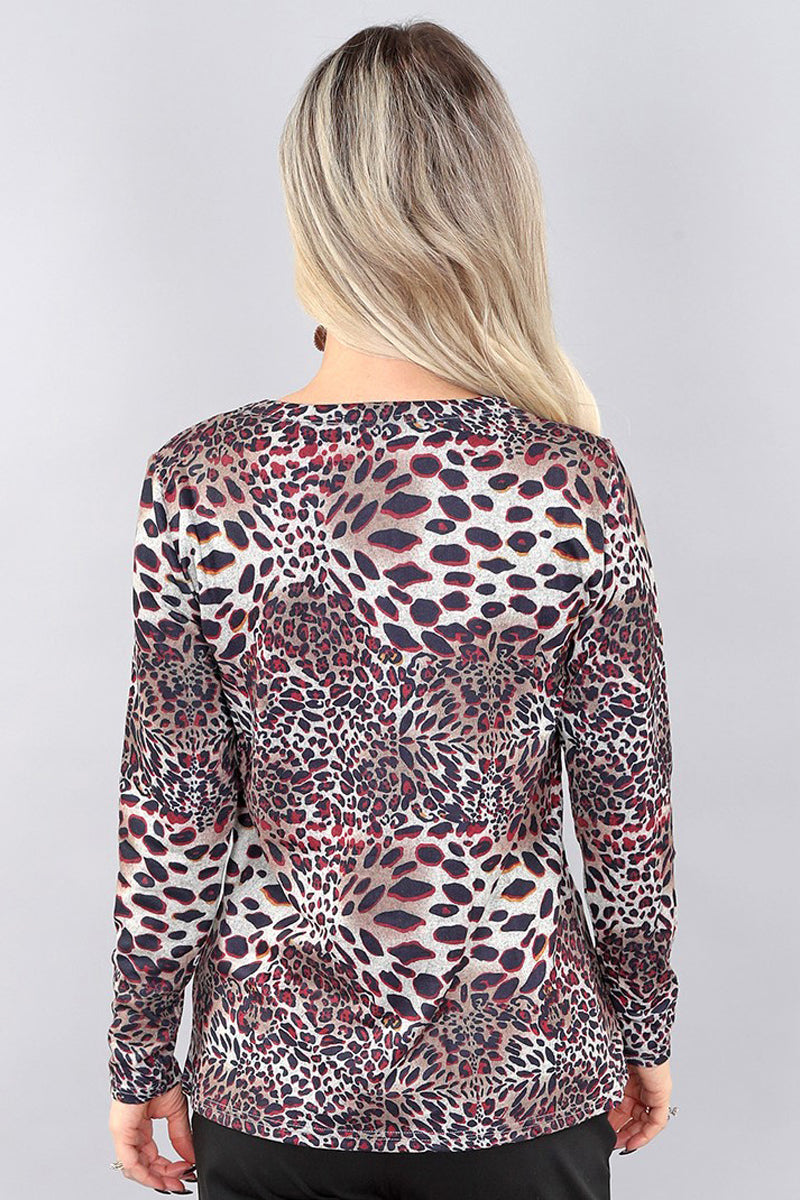 Michael Tyler Brown Leopard Top