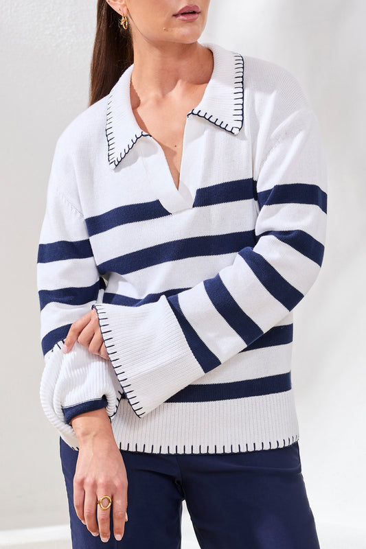 The Jet Set Blanket Stitch Polo