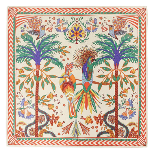 Magic India Beige Square Scarf