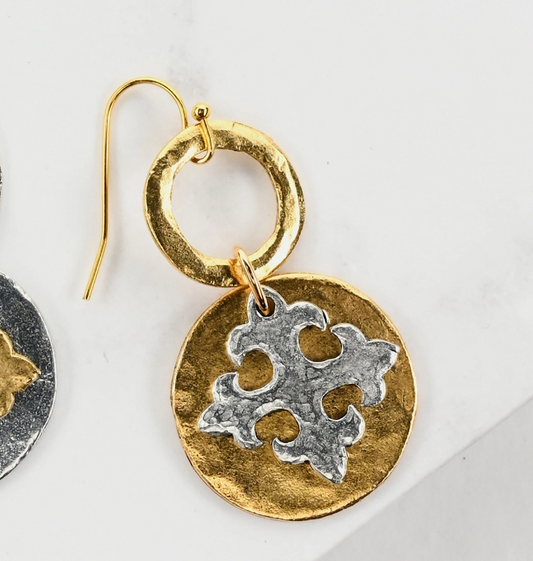 Layered Maltese Cross Earring