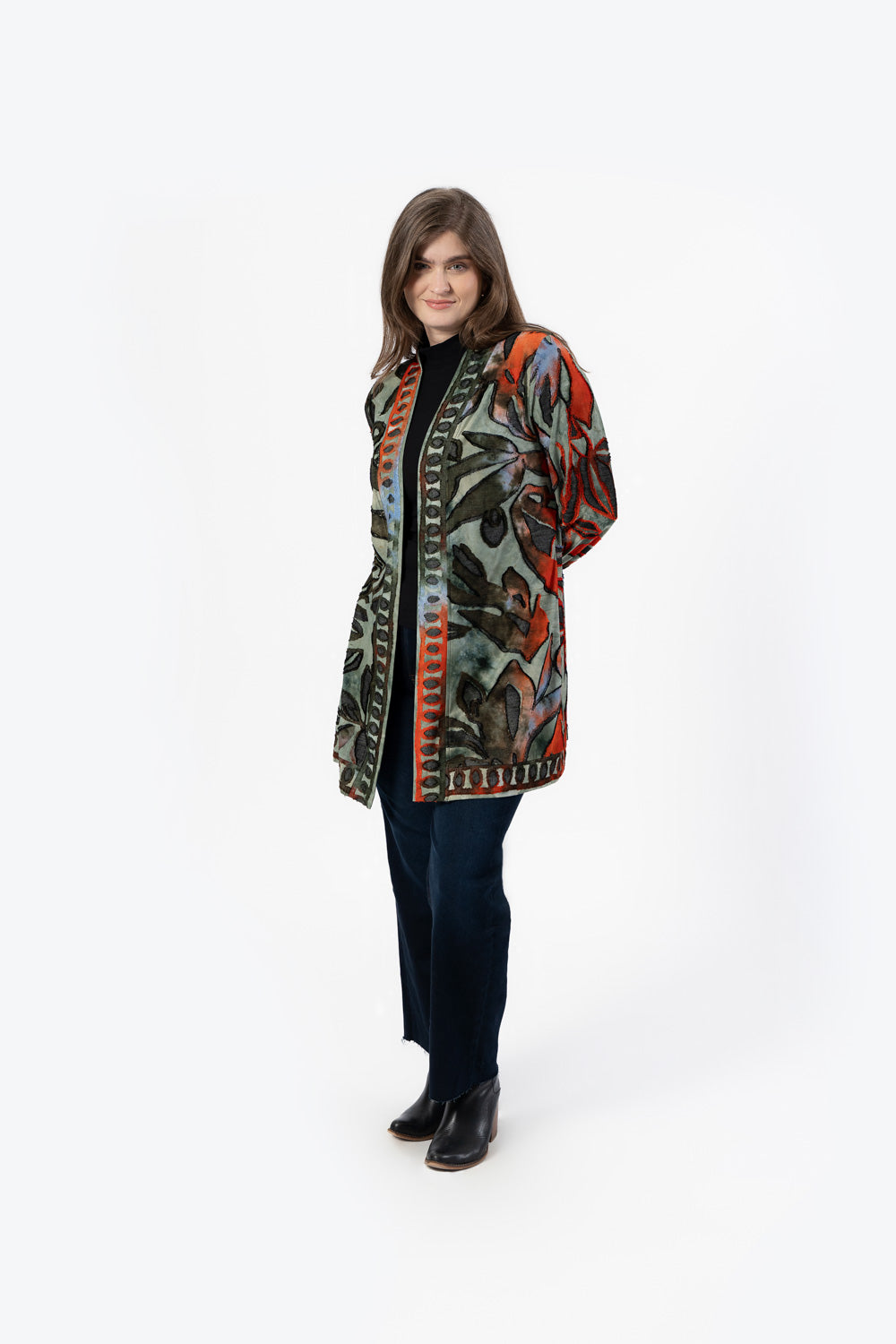 Printed Open Cardigan