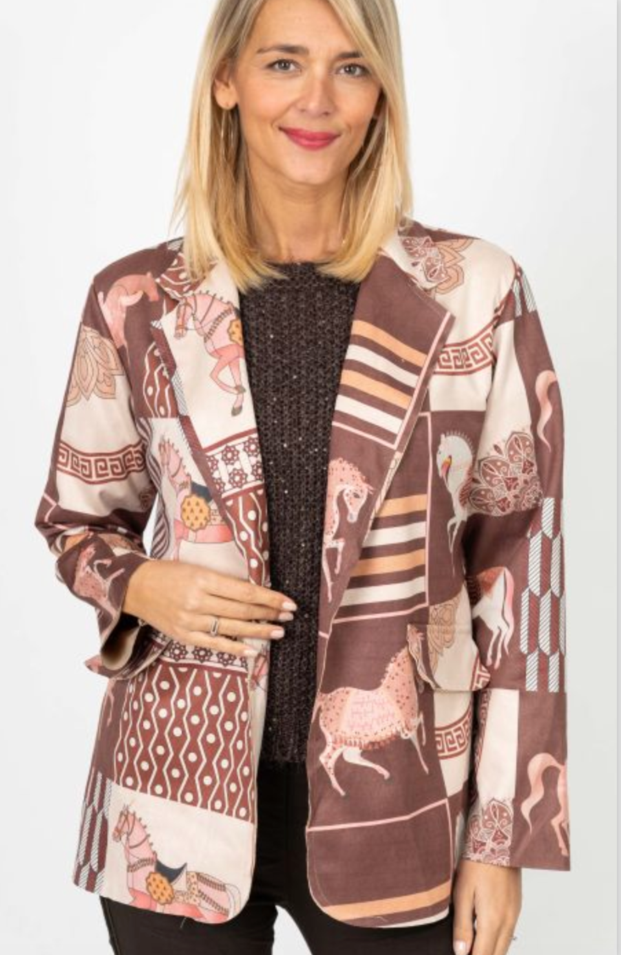 Horse Printed Blazer