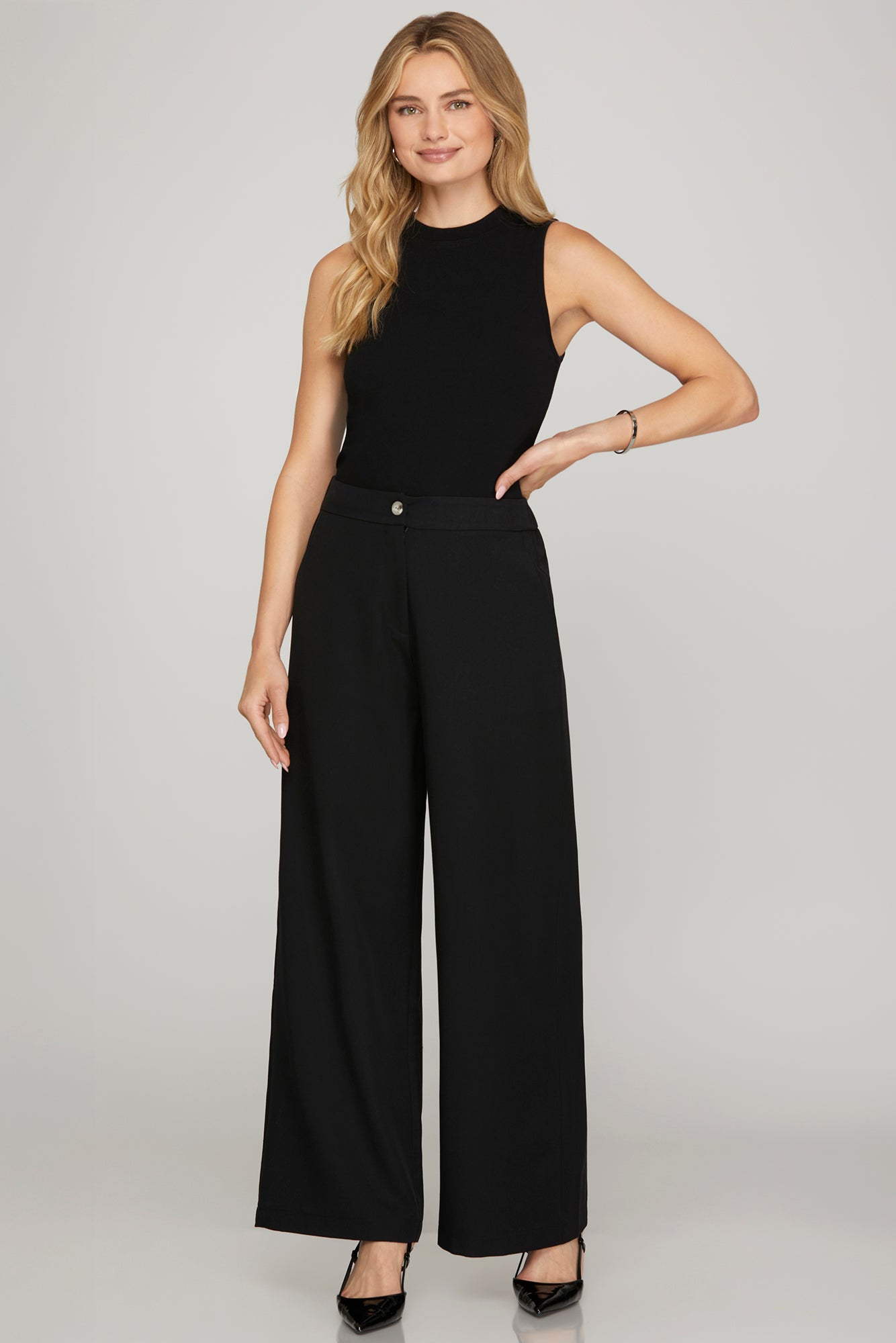 Woven Pants With Elastic Waist Band