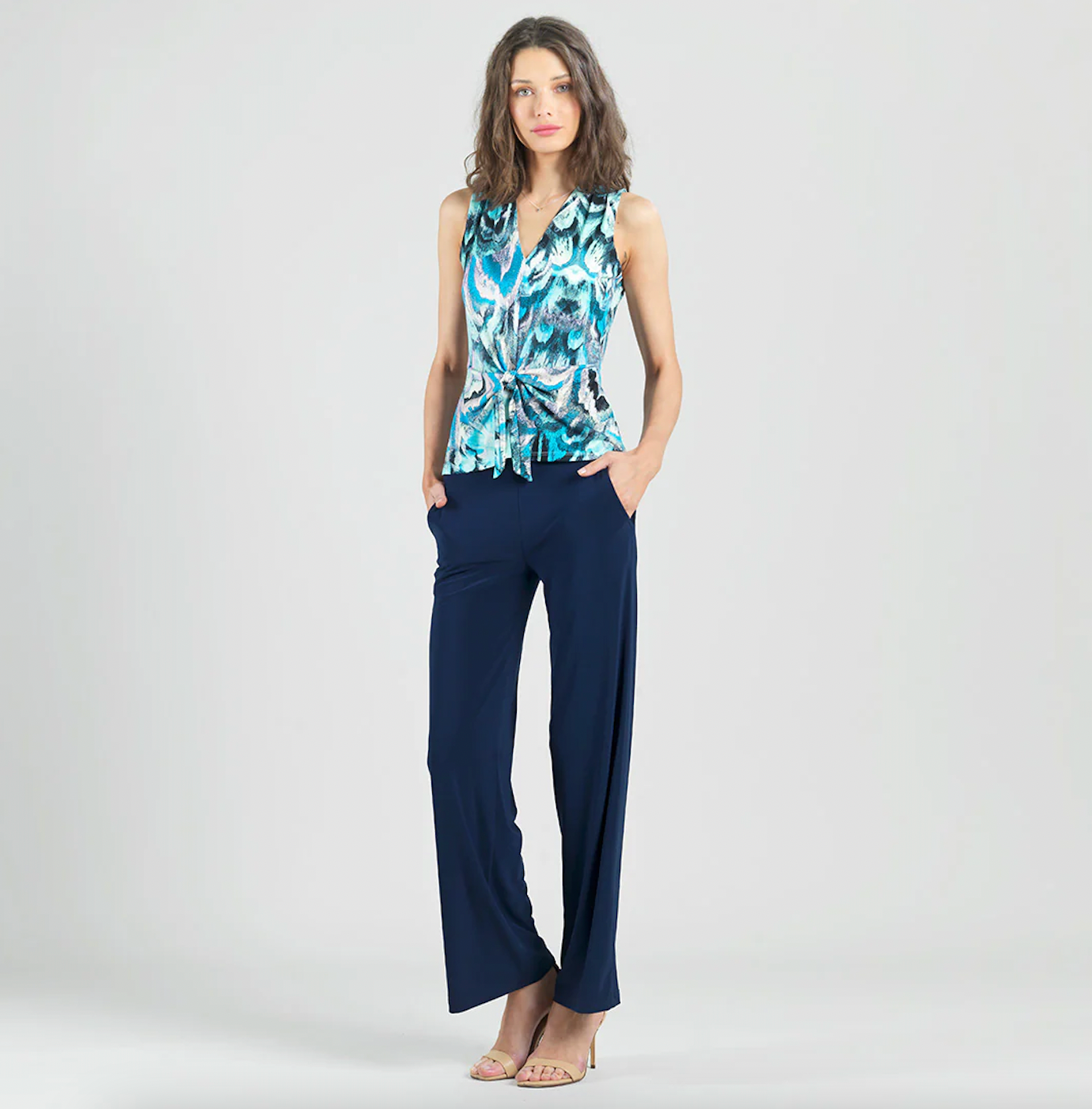 Clara Sunwoo Multi Print V-Neck Sleeveless Top