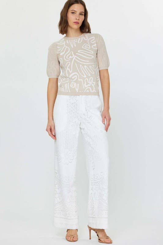 Abstract Pattern Knit Top