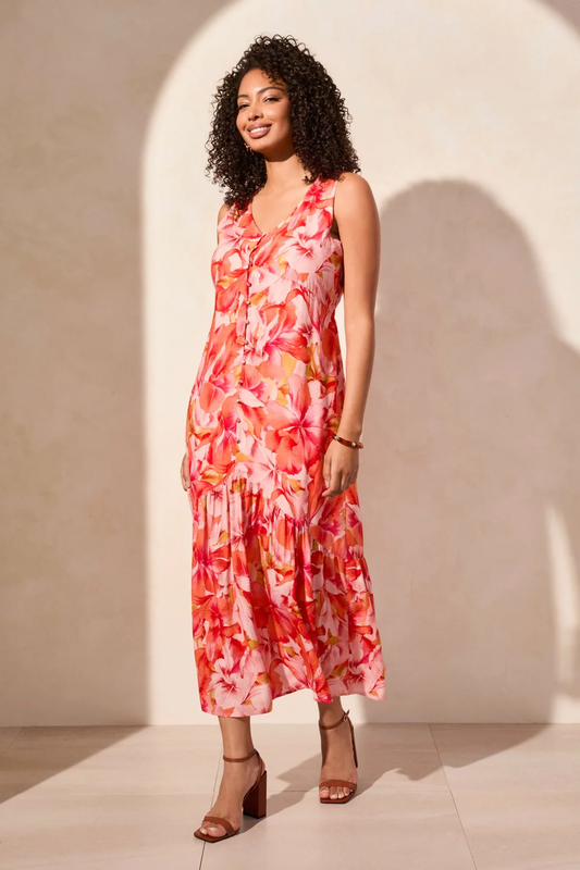 Tribal Coral Sky Dress