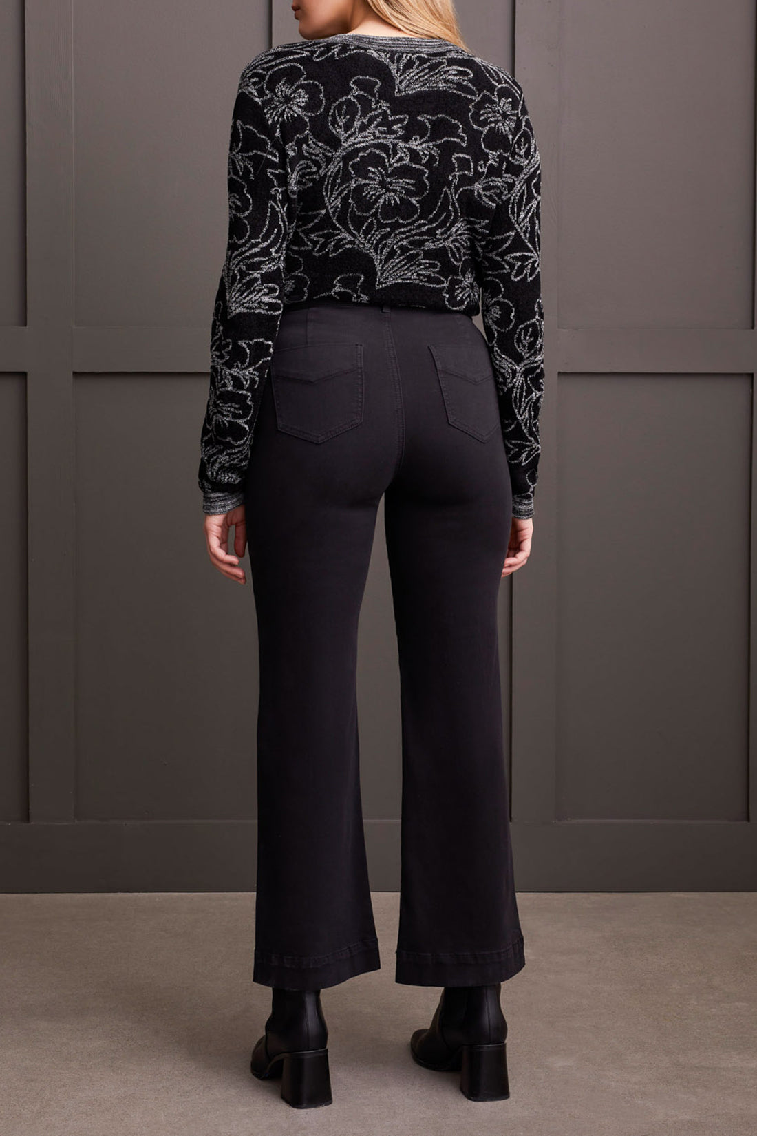 Black Comfort Stretch Wide Leg Pants