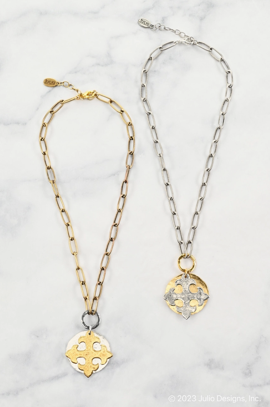 St. Somewhere Necklace with Layered Maltese Cross Pendant