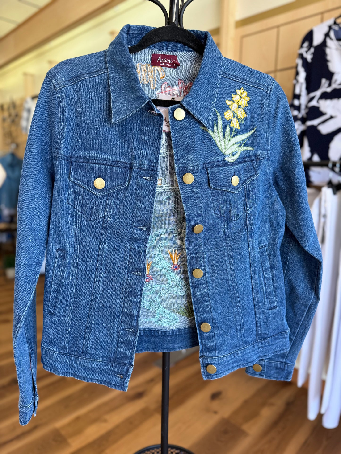 Custom New Mexico Embroidered Jean Jacket