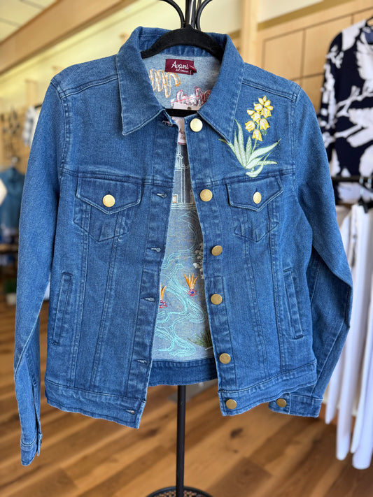Custom New Mexico Embroidered Jean Jacket
