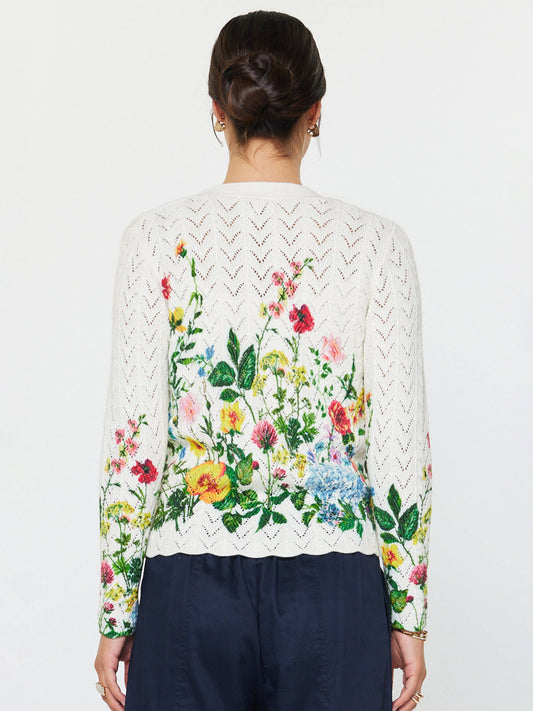 Floral Print Scalloped Cardigan