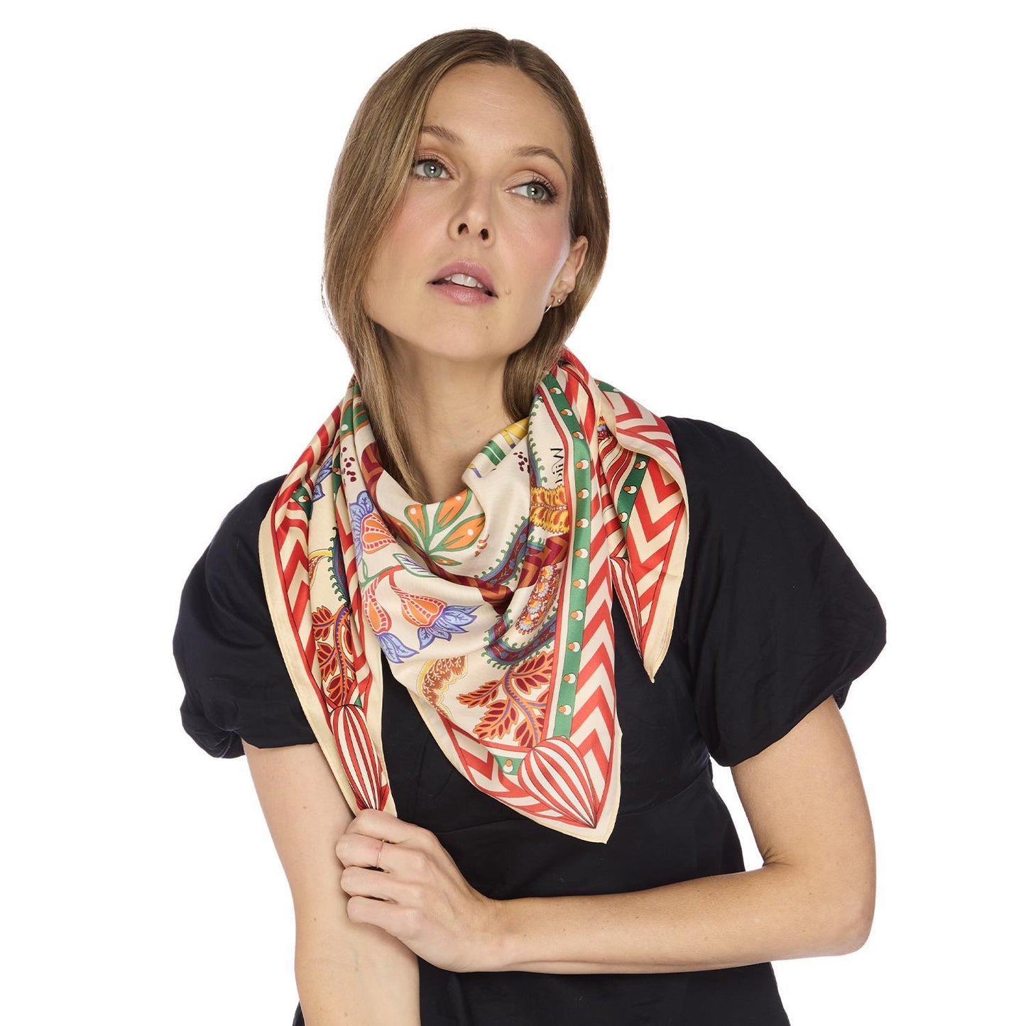 Magic India Beige Square Scarf