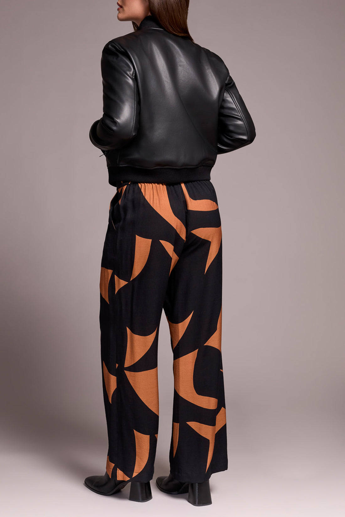 Black Zipped Front Cropped Bomber Jacket