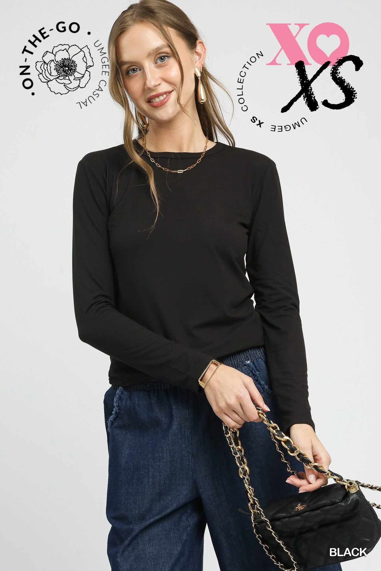 Umgee Long Sleeve Crew Neck Top