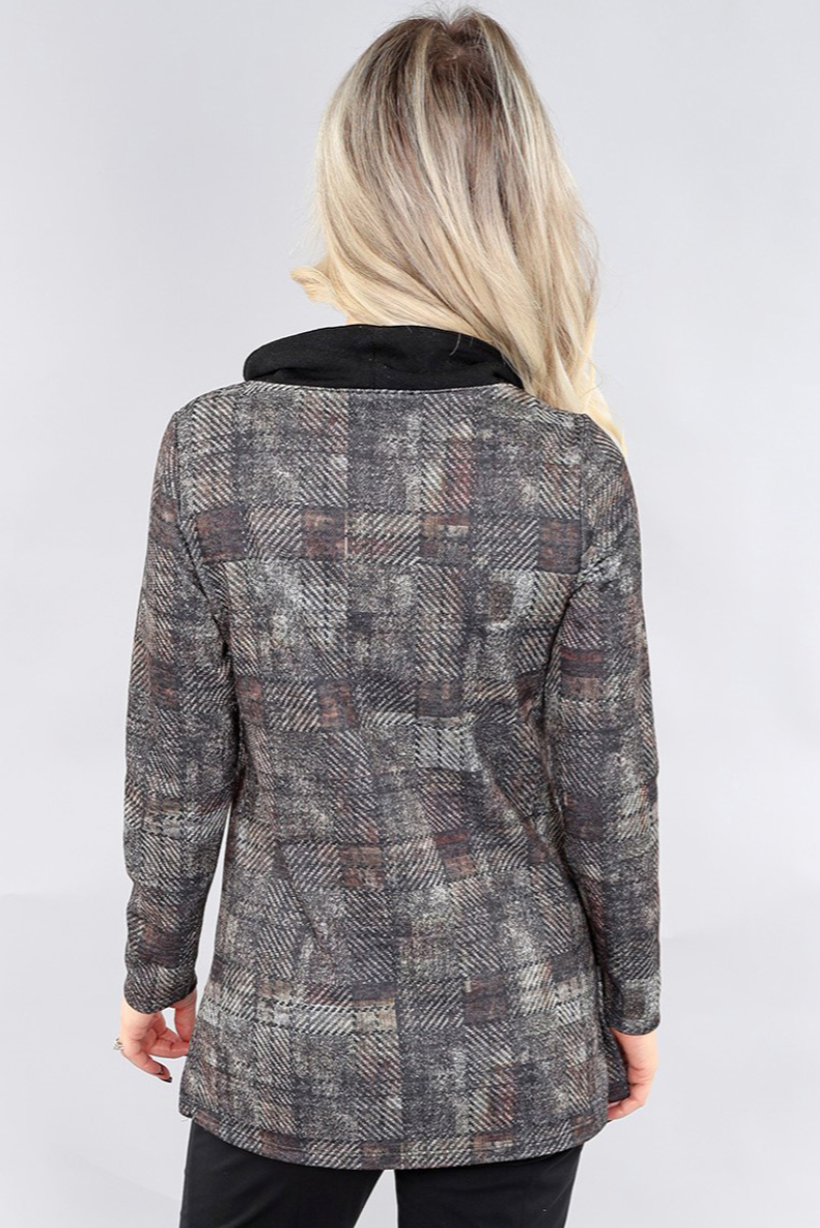 Michael Tyler Multi Print Scoop Collar Shirt