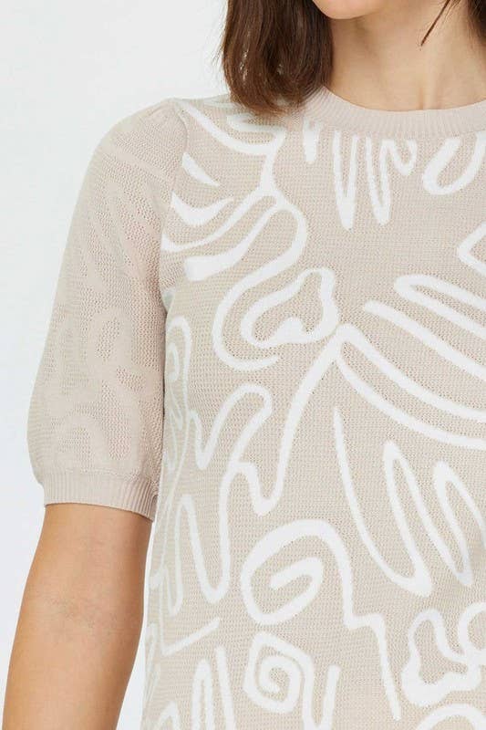 Abstract Pattern Knit Top