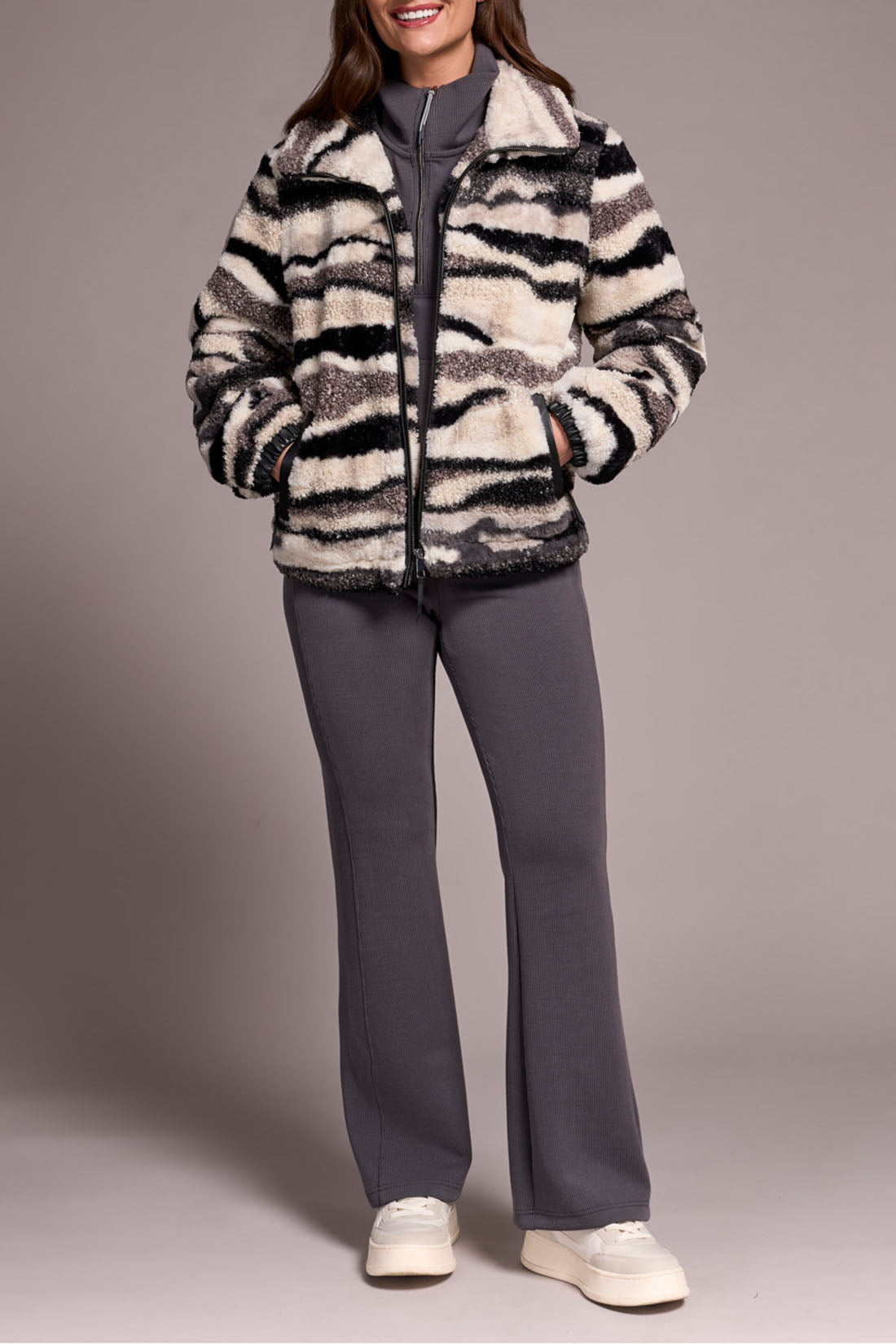 Nordic Stone Lined Zip Up Jacket