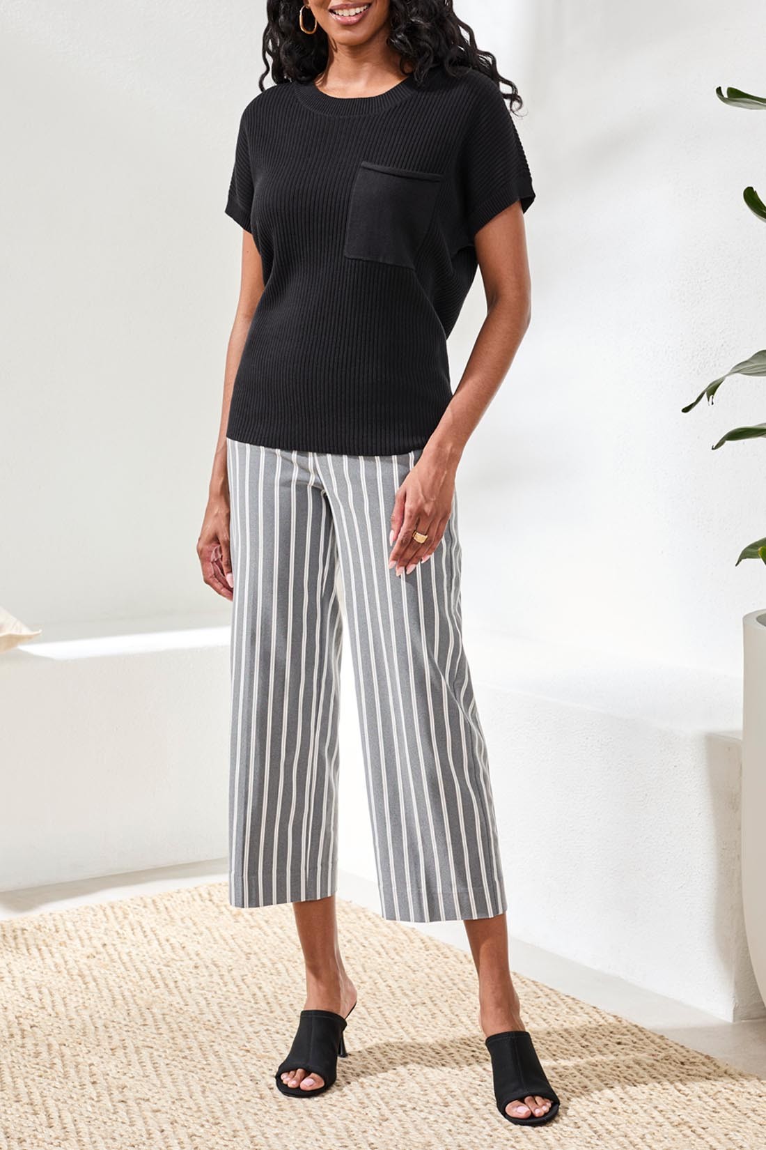 City Stripe Capri Pant