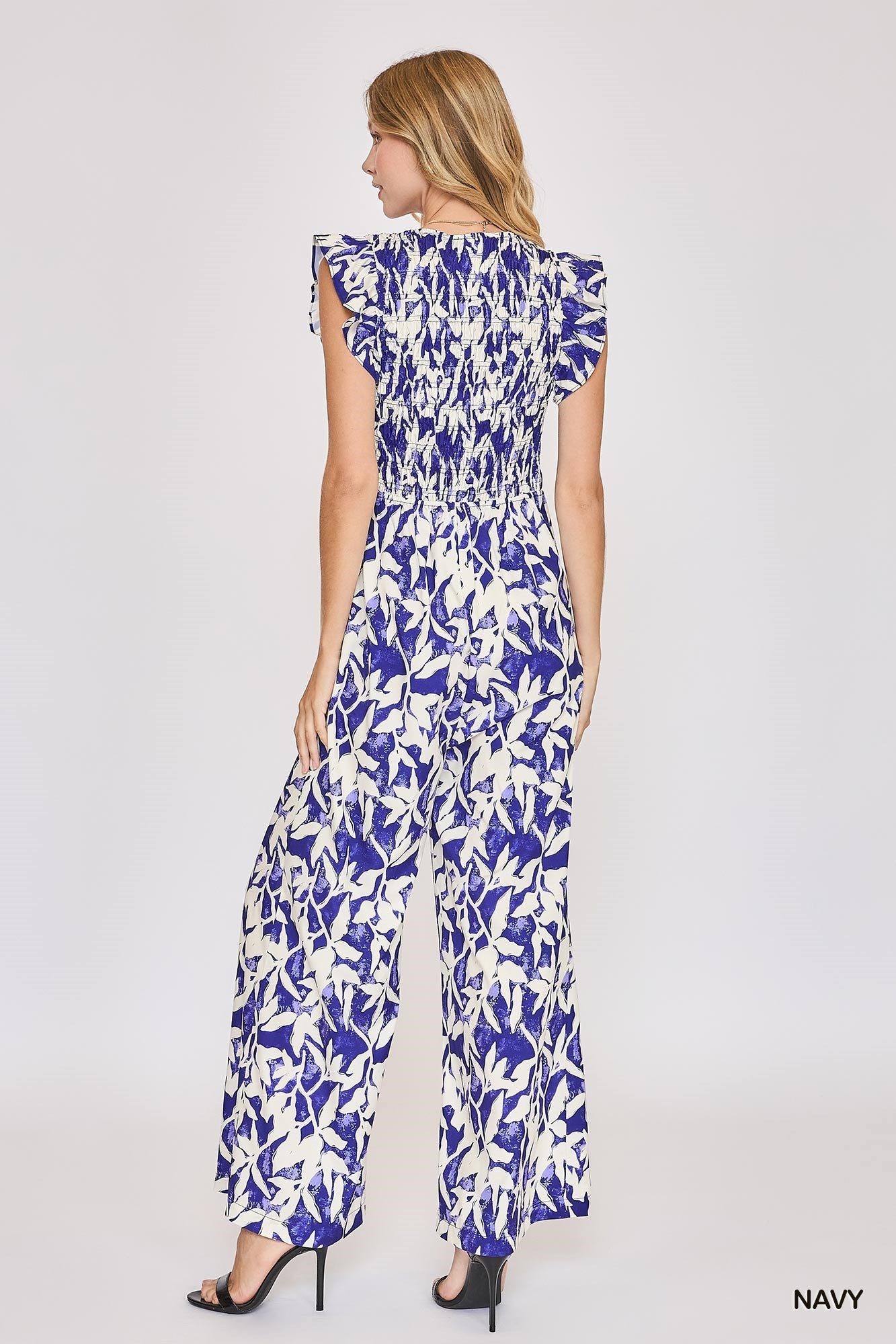 Umgee Floral Blue Pantsuit