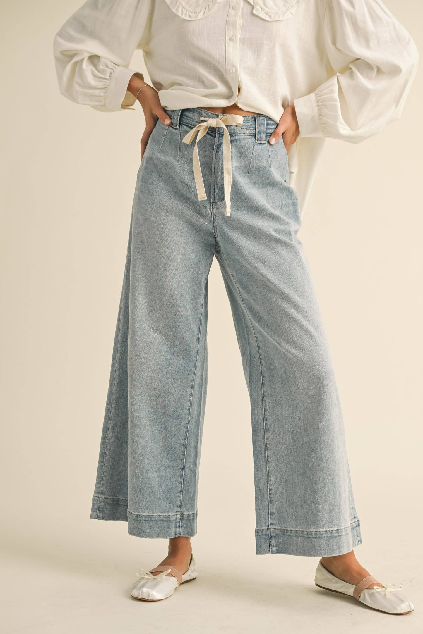 Weekend Wide Leg Tie Waist Jeans