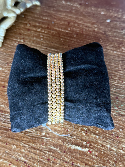 Gold Beaded Bracelet Stack