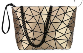 Matte Gold Slanted Square Geo Clutch