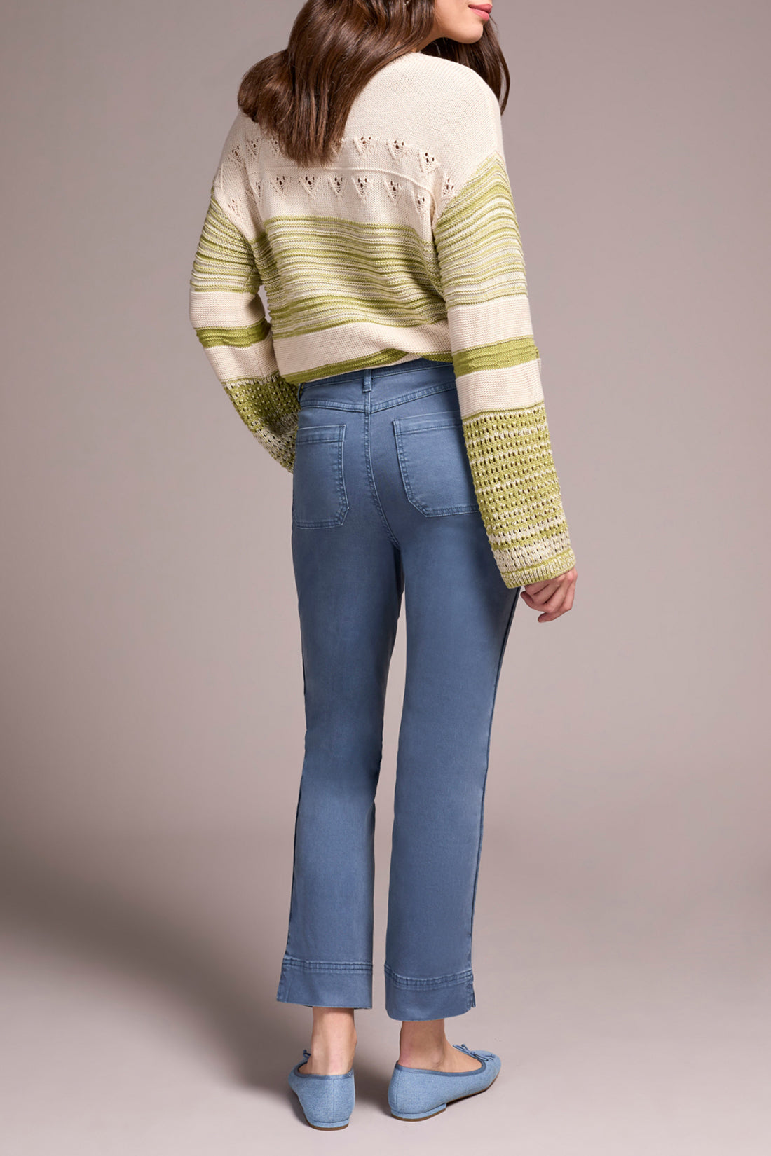 Slate Blue Pull on Ankle Pant