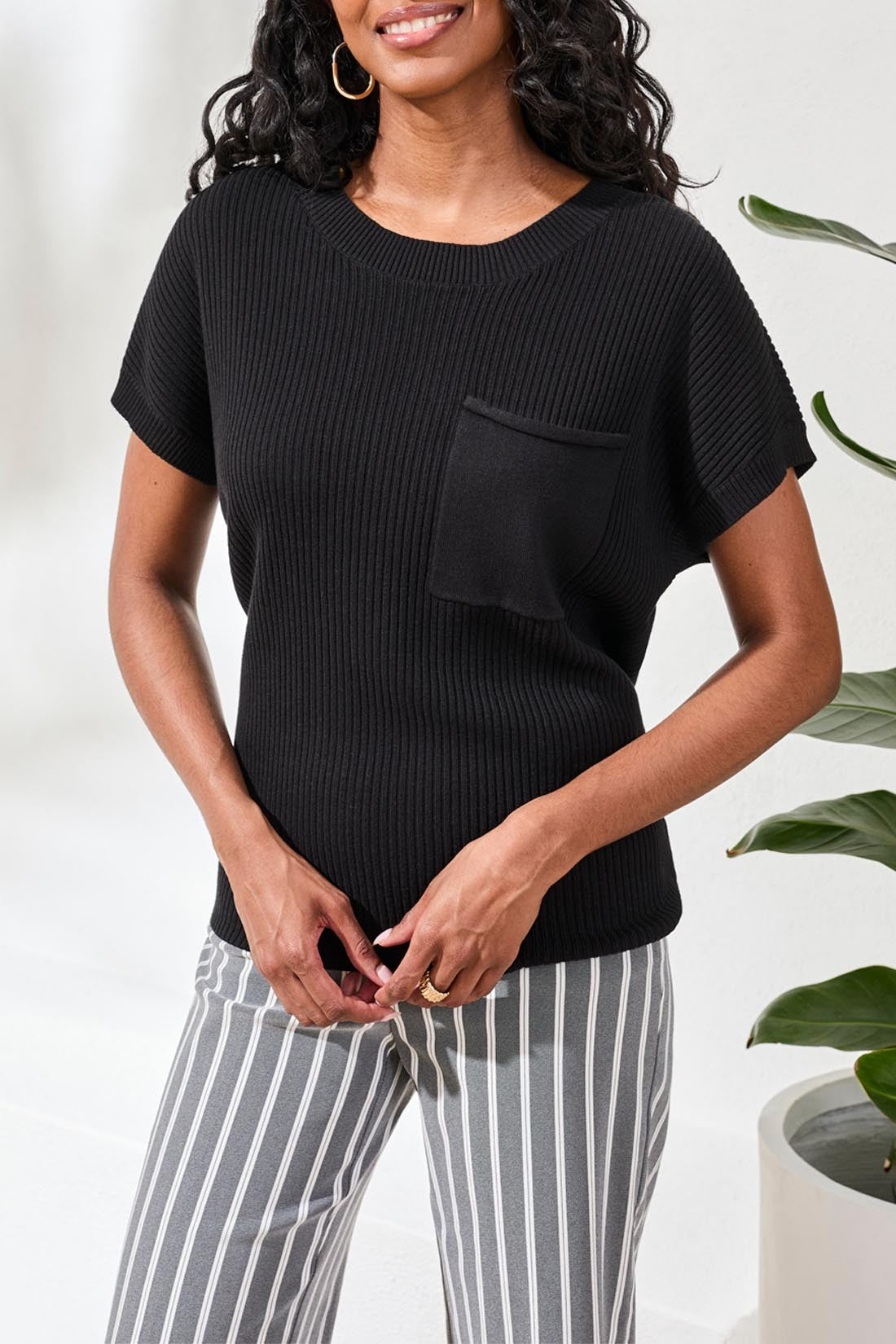 City Stripe Capri Pant
