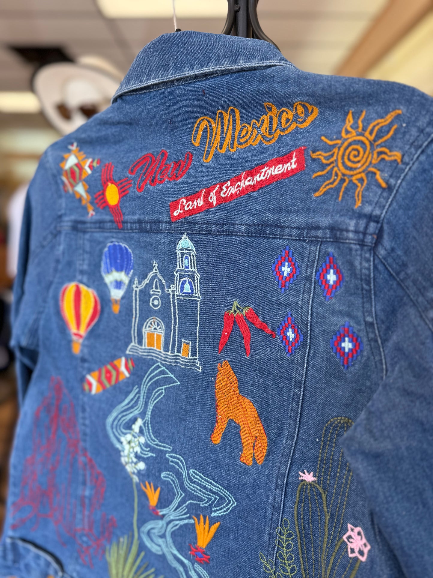 Custom New Mexico Embroidered Jean Jacket