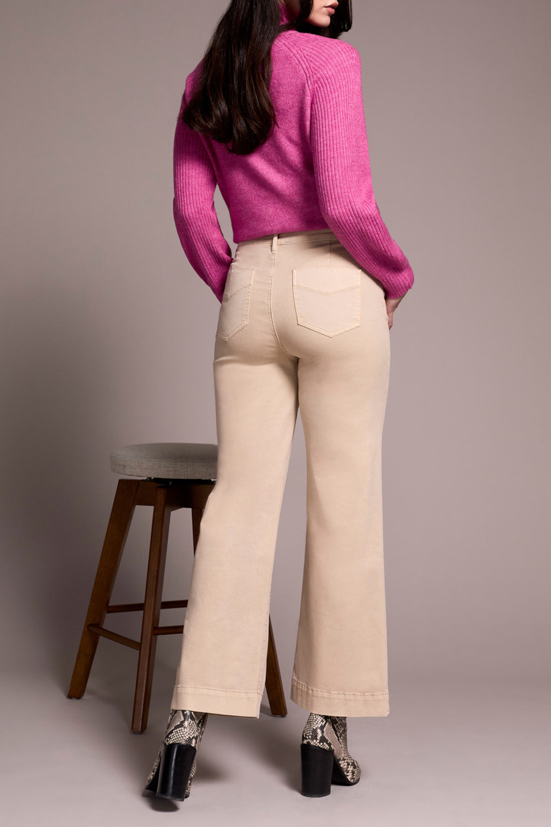 Sandstone Comfort Stretch Wide Leg Pants