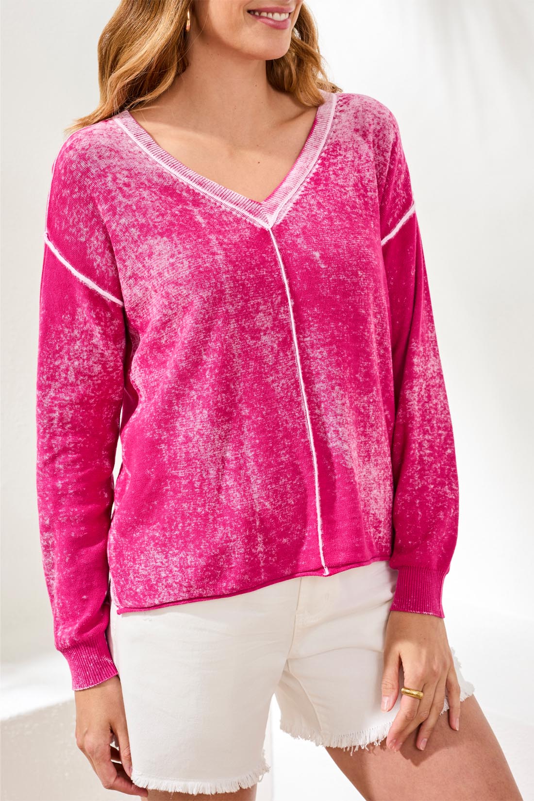 Pink Crush V-Neck Sweater