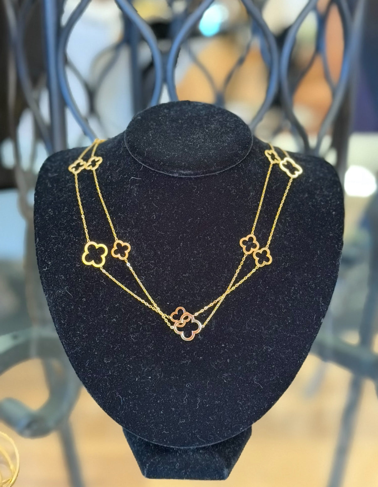 Double Clover Charm Necklace