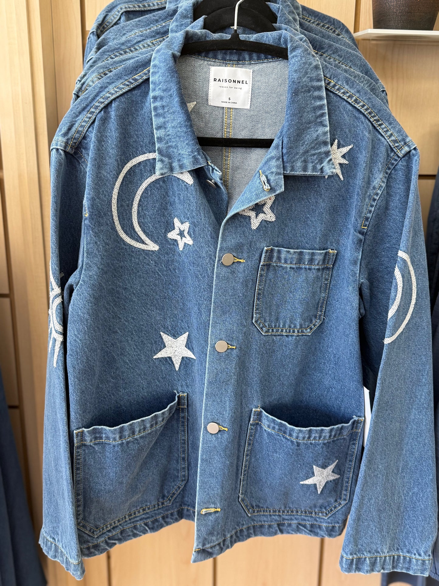 White Embroidery Denim Jacket
