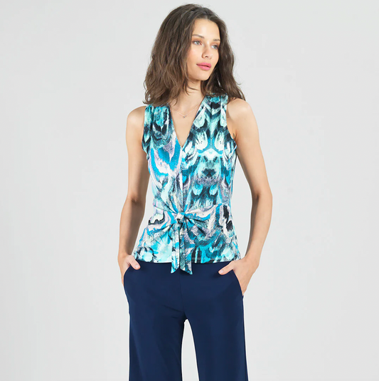 Clara Sunwoo Multi Print V-Neck Sleeveless Top