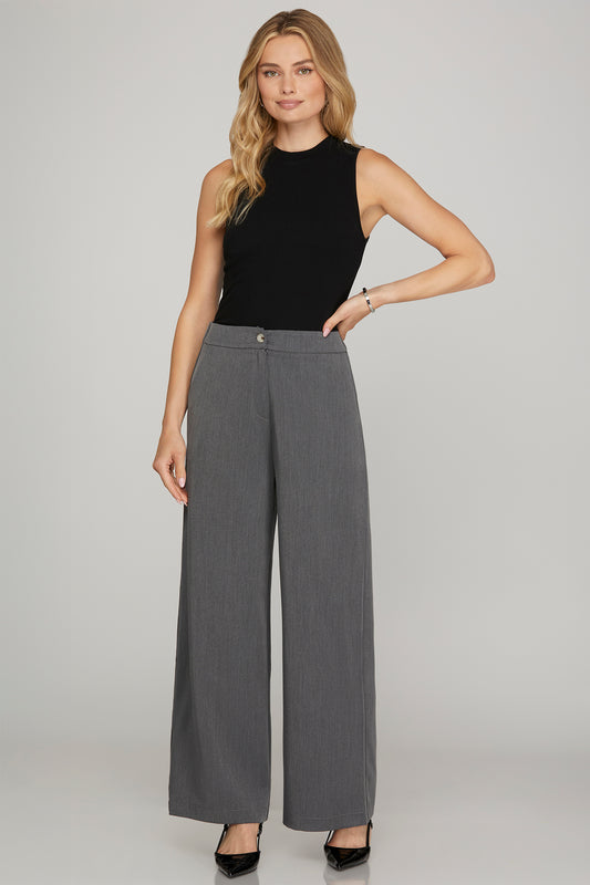 Woven Pants With Elastic Waist Band