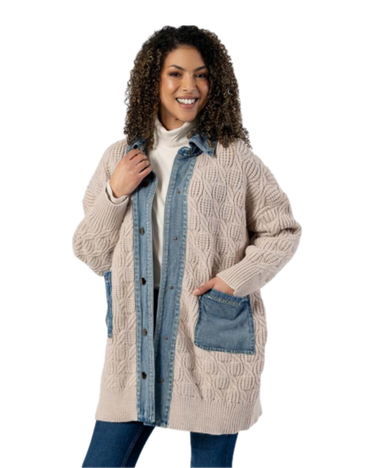 Denim Patch Pocket Cardigan