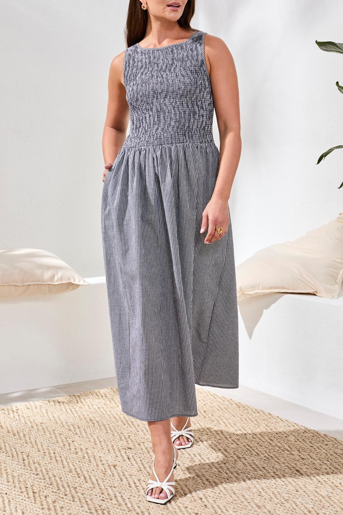 Hampton Check Midi Dress