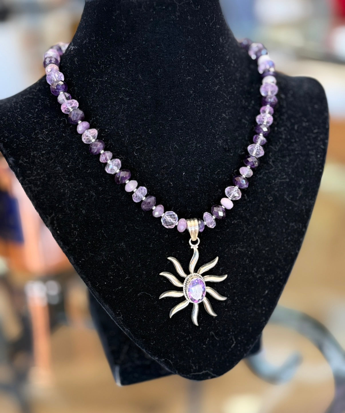 Amethyst w/ Sun Amethyst Pendant (LJ81)