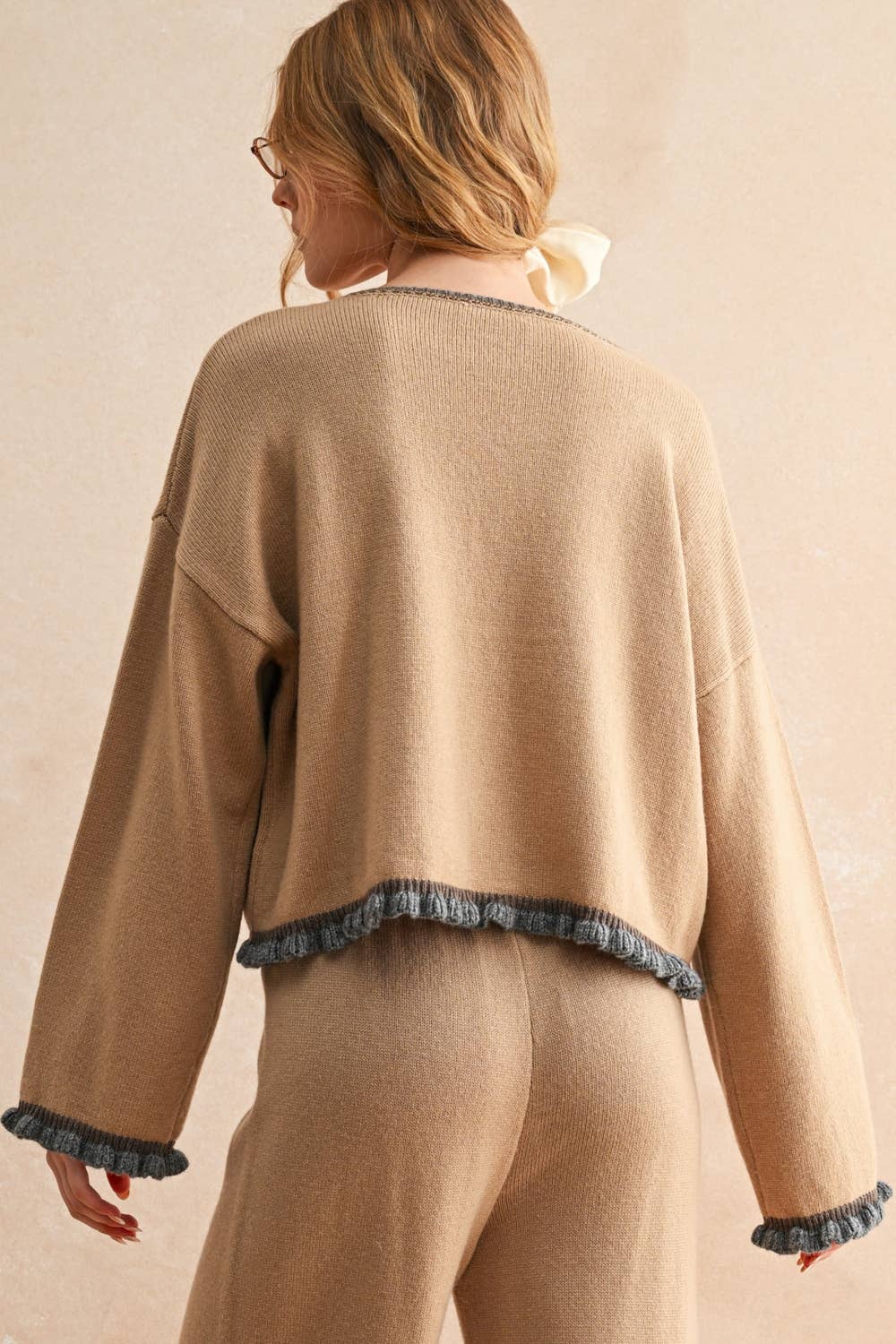 Ruffled Hem Detail Knit Top