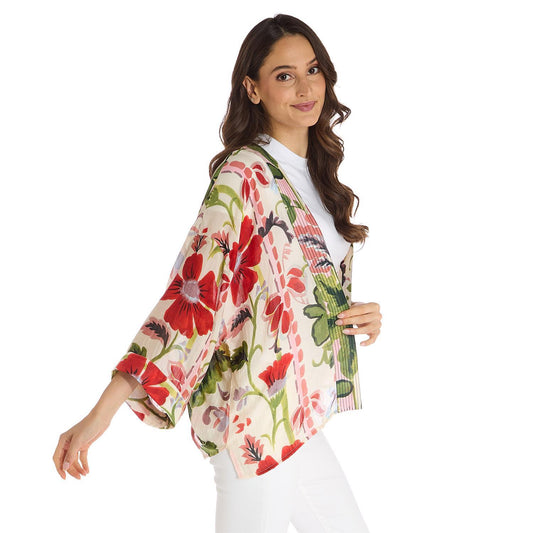 Poppy Red Short Kimono