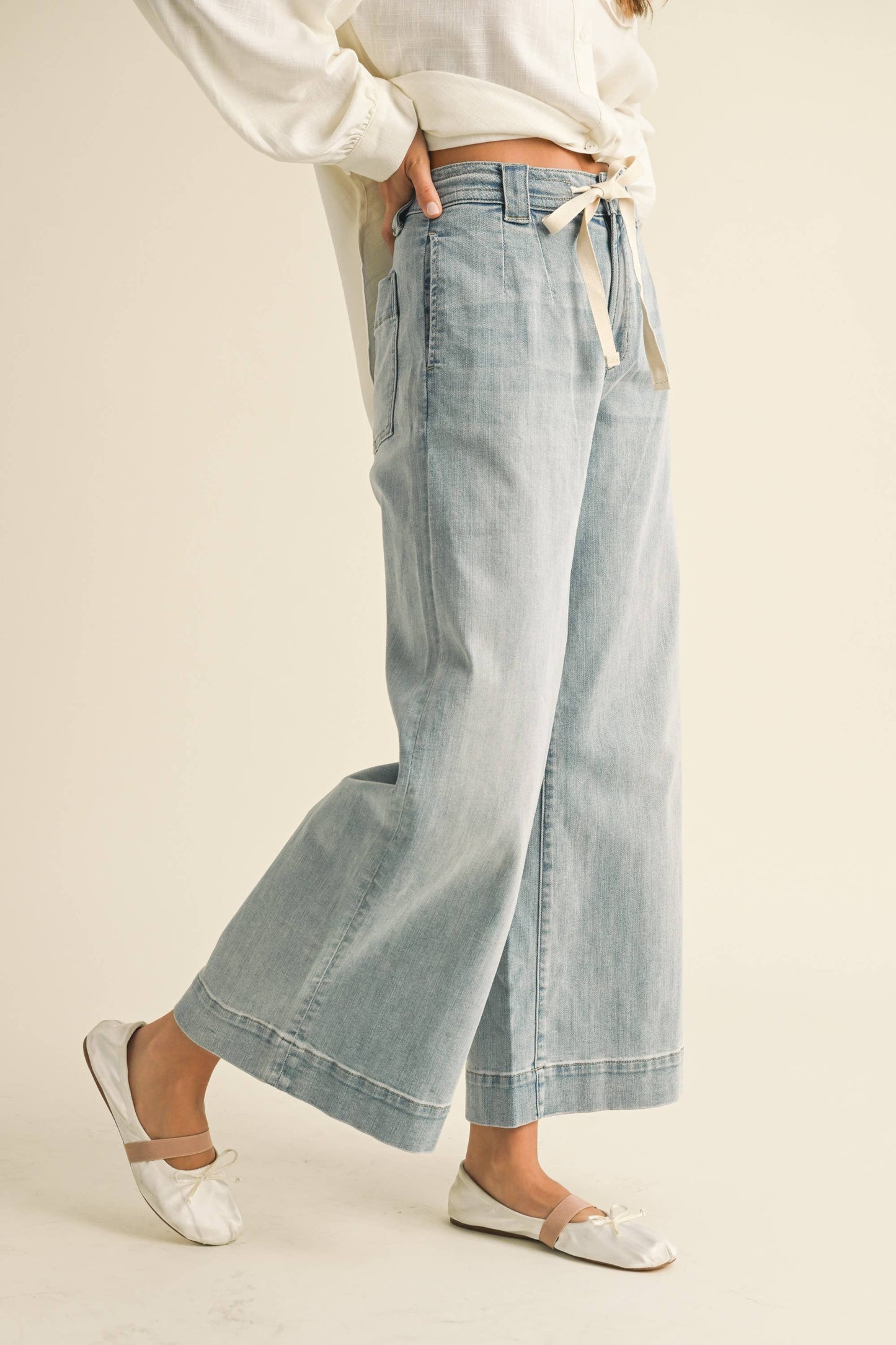 Weekend Wide Leg Tie Waist Jeans